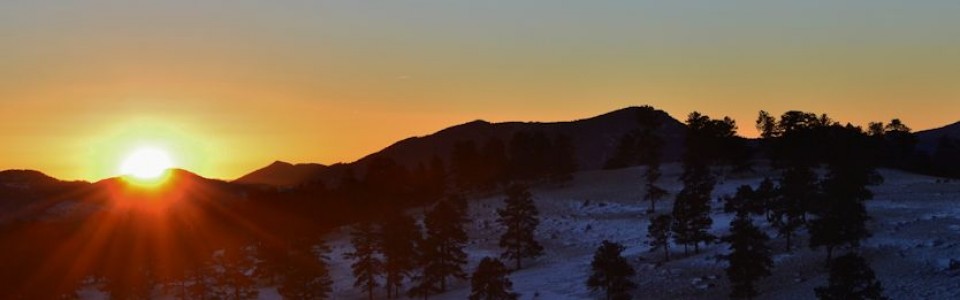 Sunrise over a Denver Mountain Park