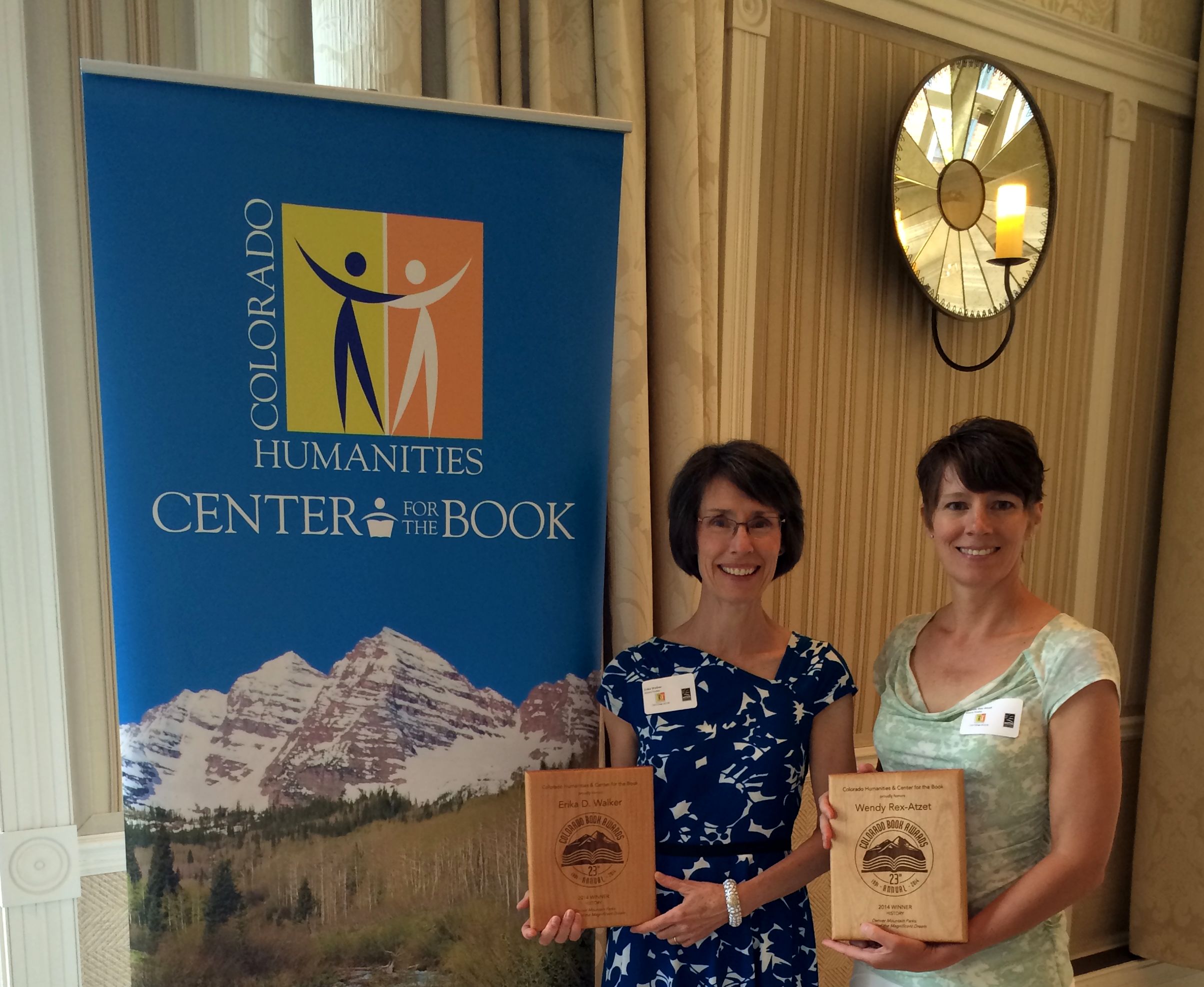 Erika Walker, left, and Wendy Rex-Atzet accepted our award at the Hotel Jerome in Aspen June 13th. 