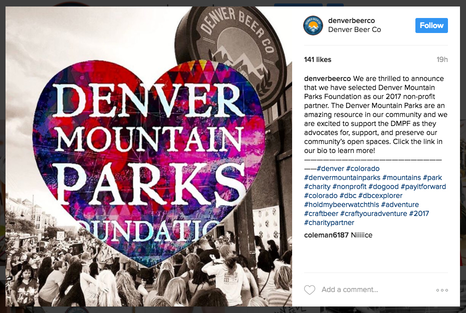Denver Beer Co Selects Foundation as 2017 Non-Profit Partner